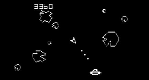 Screen shot of the game asteroids