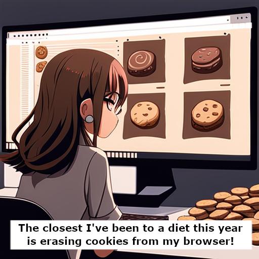 Joke: The closest I've been to a diet this year is erasing cookies from my browser